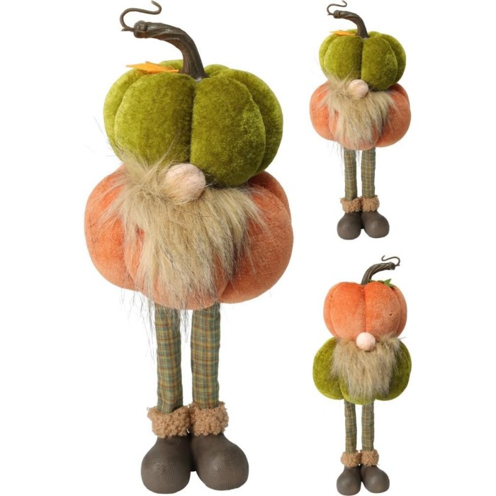 GNOMO ZUCCA TESSUTO IN PIEDI 13X32CM 2 ASSORTITI